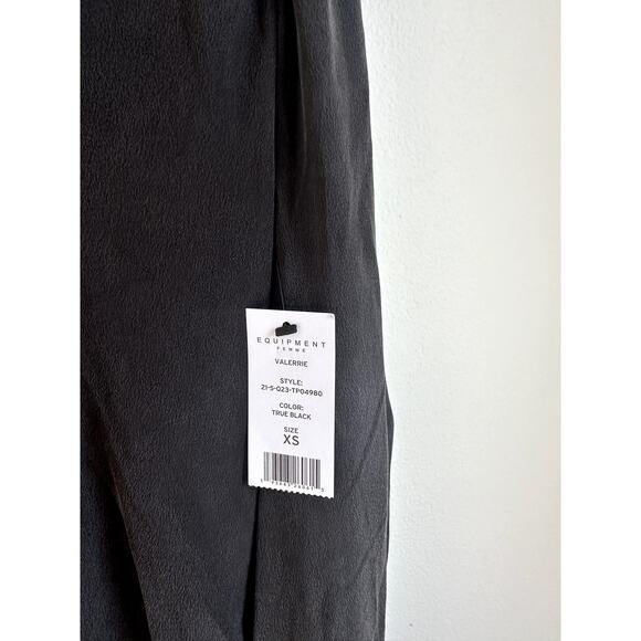 NWT Equipment Valerie Silk Shirt In True Black Size XS - Picture 3 of 6